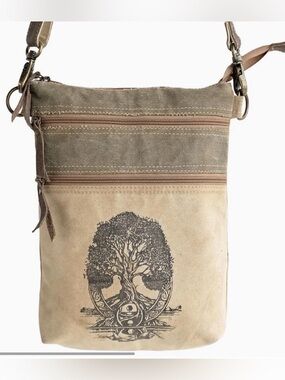 NWT! CLEA RAY “Tree of Life” Canvas Crossbody Bag